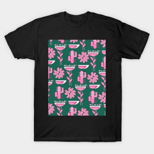 Pink flowers and cacti T-Shirt